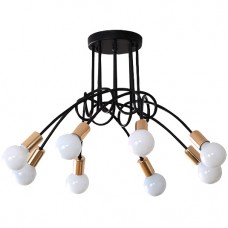 Φωτιστικό Κρεμαστό 8xΕ27 230V Μαύρο-Χρυσαφί 955MYA8